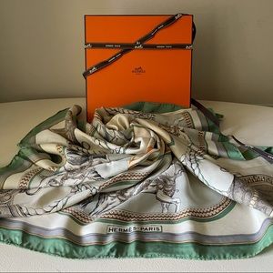 Hermès - Grand Apparat Silk Scarf Box + Ribbon